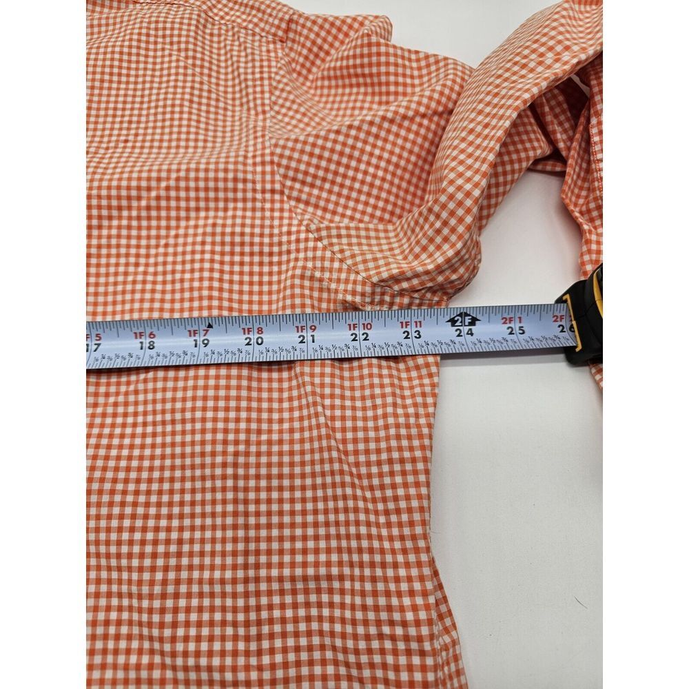 Polo‎ Ralph Lauren Classic Fit Shirt Mens Large Orange Gingam Check Green Pony - Picture 6 of 7